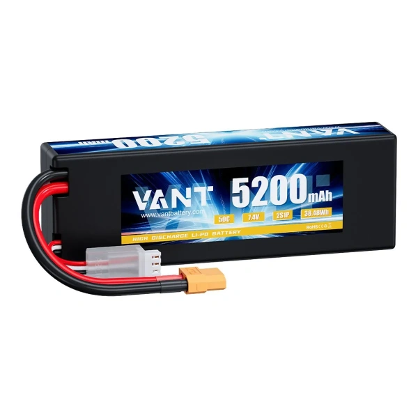 Аккумулятор LiPo 2S 5200 mAh 50C VTB-2S-5200-50C-HC VANT Battery 7.4V Hardcase XT60